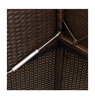 vidaXL Patio Bench with Cushions Brown Poly Rattan
