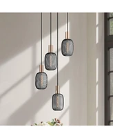 Possini Euro Design Coburn 16 1/2" Modern Pendant Chandelier Ceiling Light Fixture Dining Room Over Table Kitchen Island Foyer Hanging Multi-Light Bla