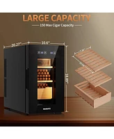 Miuguyo 23L Electric Cigar Humidor Cigar Humidor Cabinet for 180 Cigars with Constant Temperature Heating & Cooling Quiet Control System