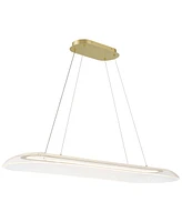 Possini Euro Design Muir 43 1/2" Modern Pendant Ceiling Light Fixture Dining Room Over Table Kitchen Island Foyer Hanging Linear Led Dimmable Clear Sa