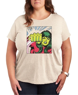 Hybrid Apparel Plus She Hulk Graphic Crew Neck Tee