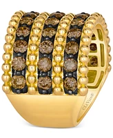 Le Vian Chocolatier Chocolate Diamond Multi Row Band Ring in 14k Honey Gold