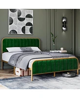 gaomon Bed Frame with Headboard Heavy Duty Sturdy Metal Platform Bed