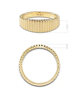 Devata Ribbed Band Ring in 14K Gold, Size 6, approx. 3.5 grams.