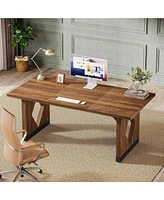 Tribesigns 63-Inch Executive Desk, Large Home Office Desk, Simple Modern Computer Desk, Wood Writing Desk Work Desk for Home Office, Study