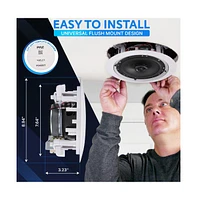 Pyle 6.5” In-Wall/In-Ceiling 100V Speaker with Transformer Tapping - Flush Mount Low-Profile Speaker (500W Max)