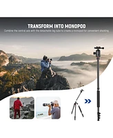 Neewer 77 inch Camera Tripod Monopod for Dslr, Phone with 360° Panoramic Ball Head, 2 Axis Center Column, Arca Type Qr Plate, Compact Aluminum Li