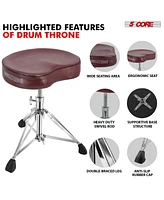 5 Core Drum Throne Padded Guitar Stool Saddle Drummer Seat for Adults & Kids