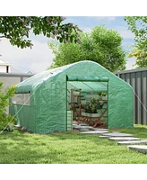 Outsunny 13' x 10' Hoop House with Large Windows Tunnel house,