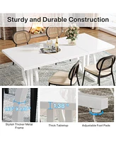 Tribesigns Kitchen Dining Table,Dining Room Table for 4-6 People,63 inch Long Rectangular Kitchen Dining Table,Modern Industrial Rectangular Kitchen T