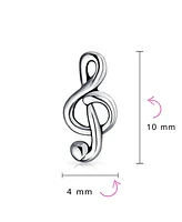 Bling Jewelry Tiny Delicate Music G Treble Clef Note Stud Earrings Musician Sterling Silver