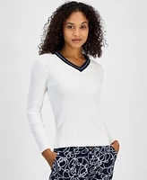 Tommy Hilfiger Women's Cable-Knit Cotton Sweater