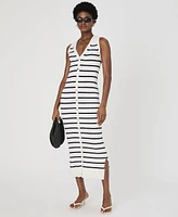 French Connection Women's Nadina Striped Sleeveless Rib-Knit Dress