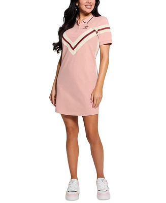 Guess Women's Suzanne Chevron-Striped Polo Dress