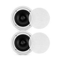 Pyle 8” Home In-Wall / Ceiling Speakers with 70V Transformer, 2-Way Stereo, Flush Mount