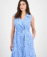 julia jordan Women's Sleeveless Lace Midi Dress