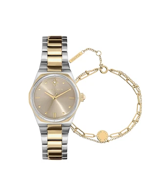 Olivia Burton Women's Two-Tone Stainless Steel Bracelet Watch, 28mm