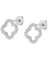 Giani Bernini Cubic Zirconia Clover Silhouette Stud Earrings in Sterling Silver, Exclusively at Macy's