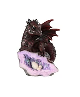 Fc Design "2-pc Set" 5"H Medieval Red Volcano Dragon with Eggs Figurine Statue Ornament Home Room Office Decor and Perfect Ideas for Housewarming, Hol