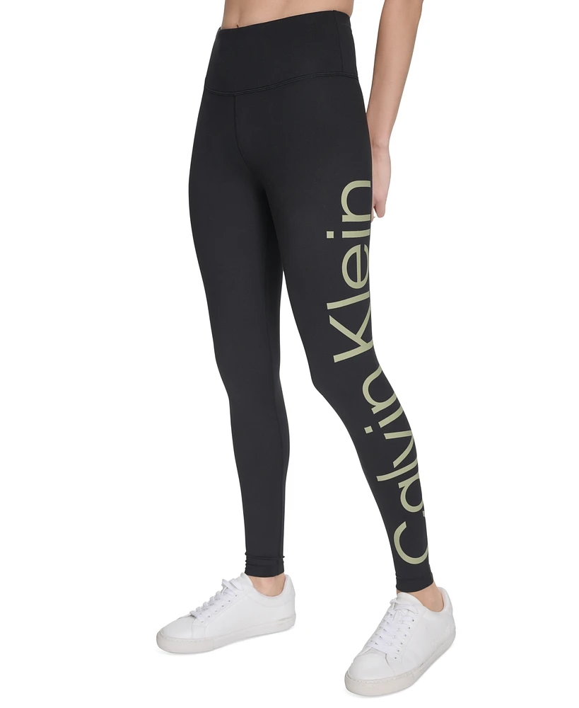 Calvin Klein Women's Active High-Waist Jumbo-Logo Full-Length Leggings