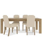 5pc Dining Set (Davie Rectangular Table & 4 Hinsen Chairs)