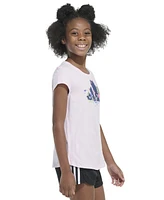 adidas Big Girls Cap-Sleeve Logo Graphic Cotton T-Shirt