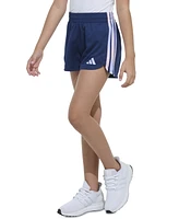 adidas Big Girls Elastic-Waistband Gradient 3-Stipe Pacer Mesh Shorts