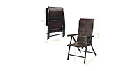 Slickblue Outdoor/Indoor Folding Patio Chair with Brown Rattan Seat and High Back-Rest