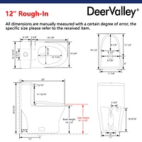 DeerValley Bathroom Toielt, One-Piece Toielt Dual-Flush Elongated Floor Mounted Toilet with White Glazed Surface(Seat Included)