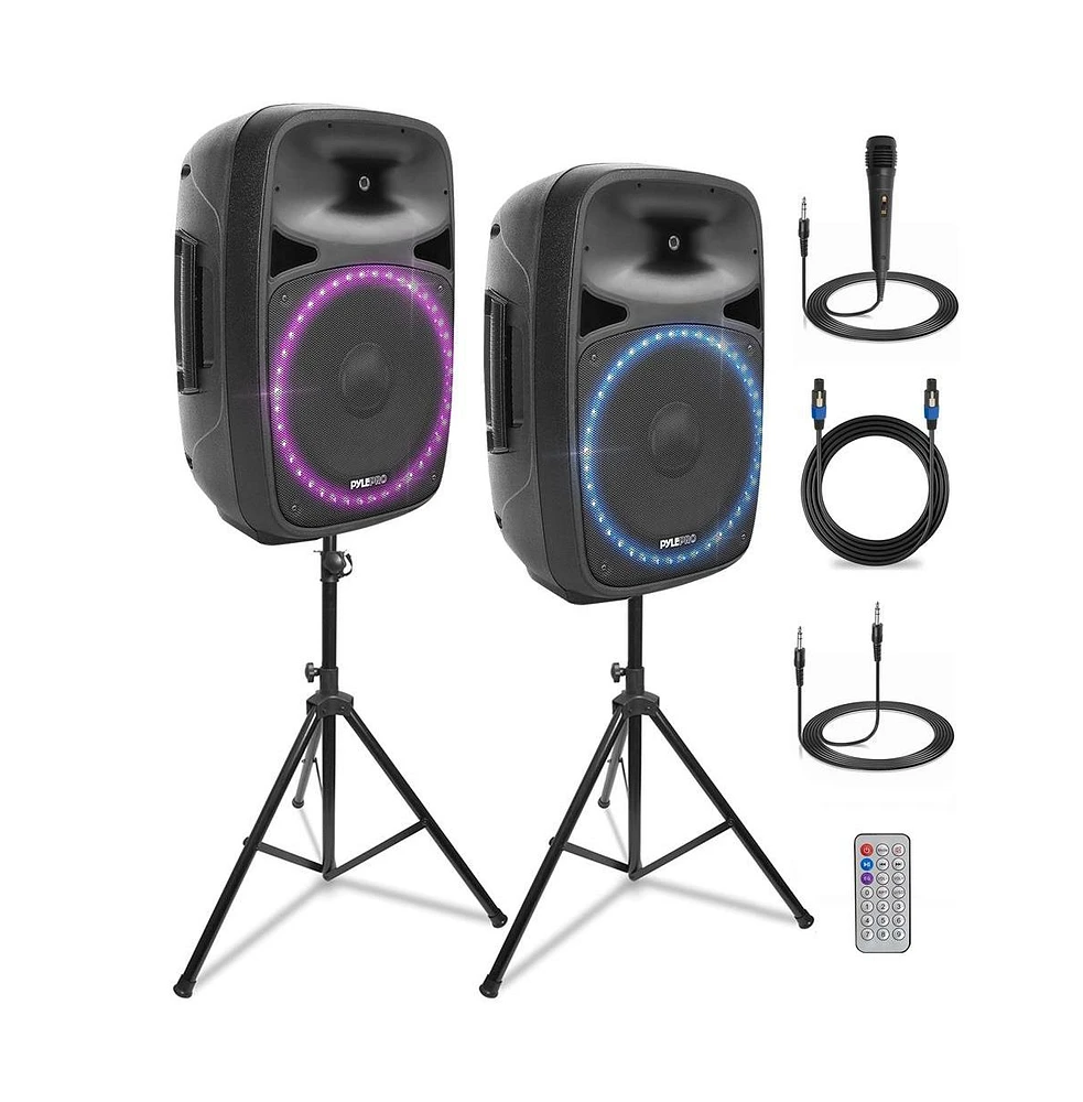 Pyle 12" Active & Passive Pa Speaker Combo System with Bluetooth, Usb/Sd Reader & Fm Radio