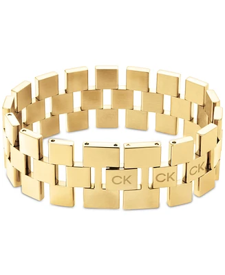 Calvin Klein Gold-Tone Stainless Steel Geometric Flex Bracelet