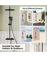 Casainc 2 Functions Thermostatic shower system with 3-Setting Handheld Shower and Rough-in Valve