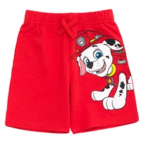 Paw Patrol Toddler Boys Chase Skye Rubble Marshall Cosplay T-Shirt and Bike Shorts French Terry Outfit Set to