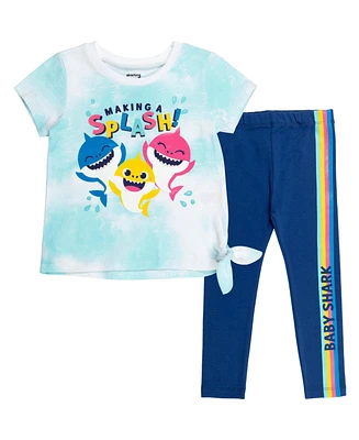 Pinkfong Baby Girls Shark T-Shirt and Leggings Outfit Set to