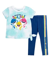 Pinkfong Baby Girls Shark T-Shirt and Leggings Outfit Set to