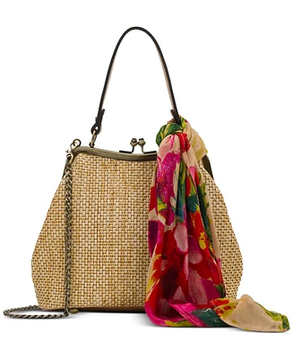 Patricia Nash Laureana Small Raffia Kisslock Bag with Scarf