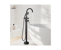 Casainc Double Handle Floor Mounted Clawfoot Tub Faucet