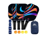 Joymove Pickleball Paddles Set of 4, Usapa Approved Paddle, Fiberglass with Lightweight Rackets, 4 Pickleballs an