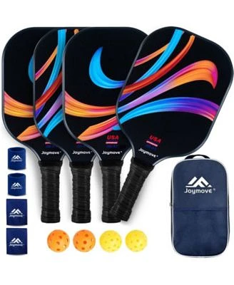 Joymove Pickleball Paddles Set Of 4 Usapa Approved Pickleball Paddle Fiberglass Pickleball Set With Lightweight Pickleball Rackets 4 Pickleballs Pickleball Bag Pickleball Gifts For Beginners