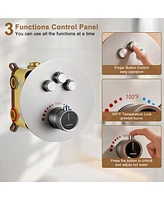 Casainc Thermostatic Rainfall Shower System with Rough in-Valve and Digital Display Handheld