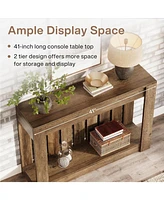 Tribesigns 41.3" Console Table, Farmhouse Narrow Entryway Table with Storage, 2-Tier Wood Sofa Table Behind Couch, Foyer Accent Table for Living Room,