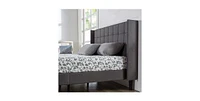 Slickblue Wingback Upholstered Platform Bed for Elegant Bedroom Design and Comfort