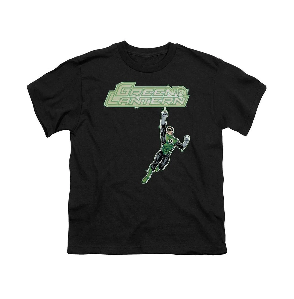 Green Lantern Boys Energy Construct Logo Short Sleeve Juvenile Tee / T-Shirt