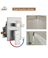 Casainc 12 Inch Rainfall Shower Head Ceiling Mounted Shower System with Shower Trim Kit
