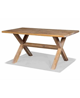 Slickblue Modern Farmhouse Solid Pine Wood Dining Table