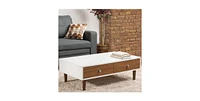 Slickblue Modern Mid-Century Style Wood Coffee Table with 2 Drawers