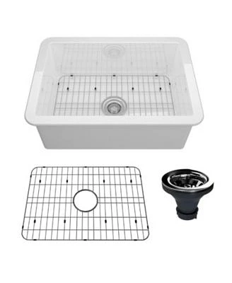 Casainc Undermount Single Bowl Fireclay Kitchen Sink