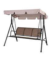 Slickblue Outdoor 3-Person Canopy Swing for Porch Patio or Deck