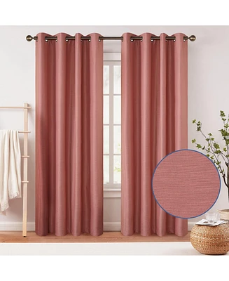 Texture Room Darkening Grommet Curtains Pair