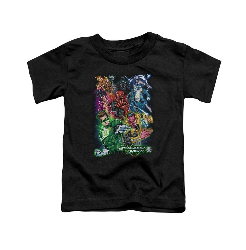 Green Lantern Toddler Girls Baby-Girls Blackest Group Short Sleeve Tee / T-Shirt